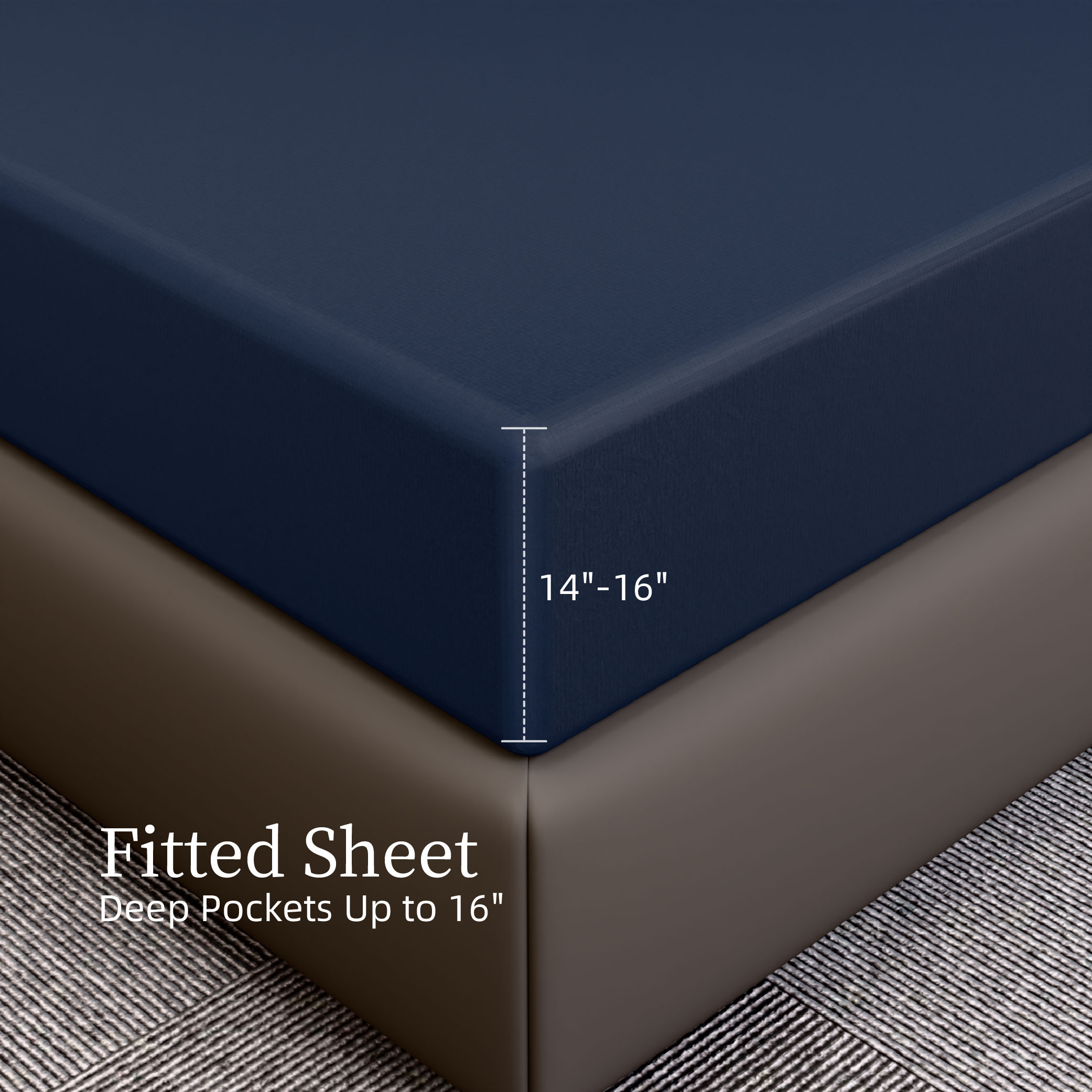 Bedding Full Bed Sheets Set - 4 Piece Bedding - Brushed Microfiber - Shrinkage And Fade Resistant - Easy Care (Full, Navy Blue)_voghion.com